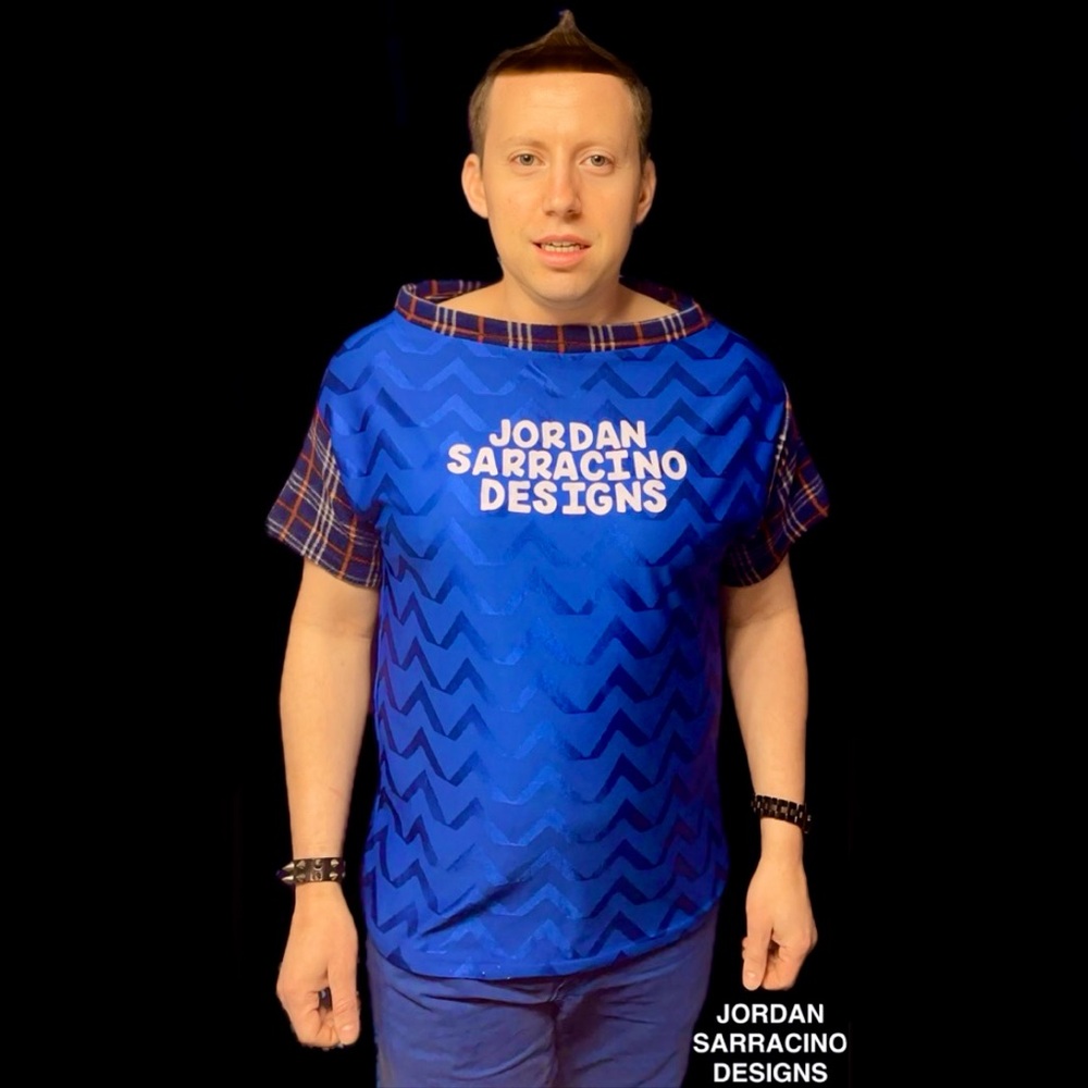 Blue&Plaid Knit Shirt